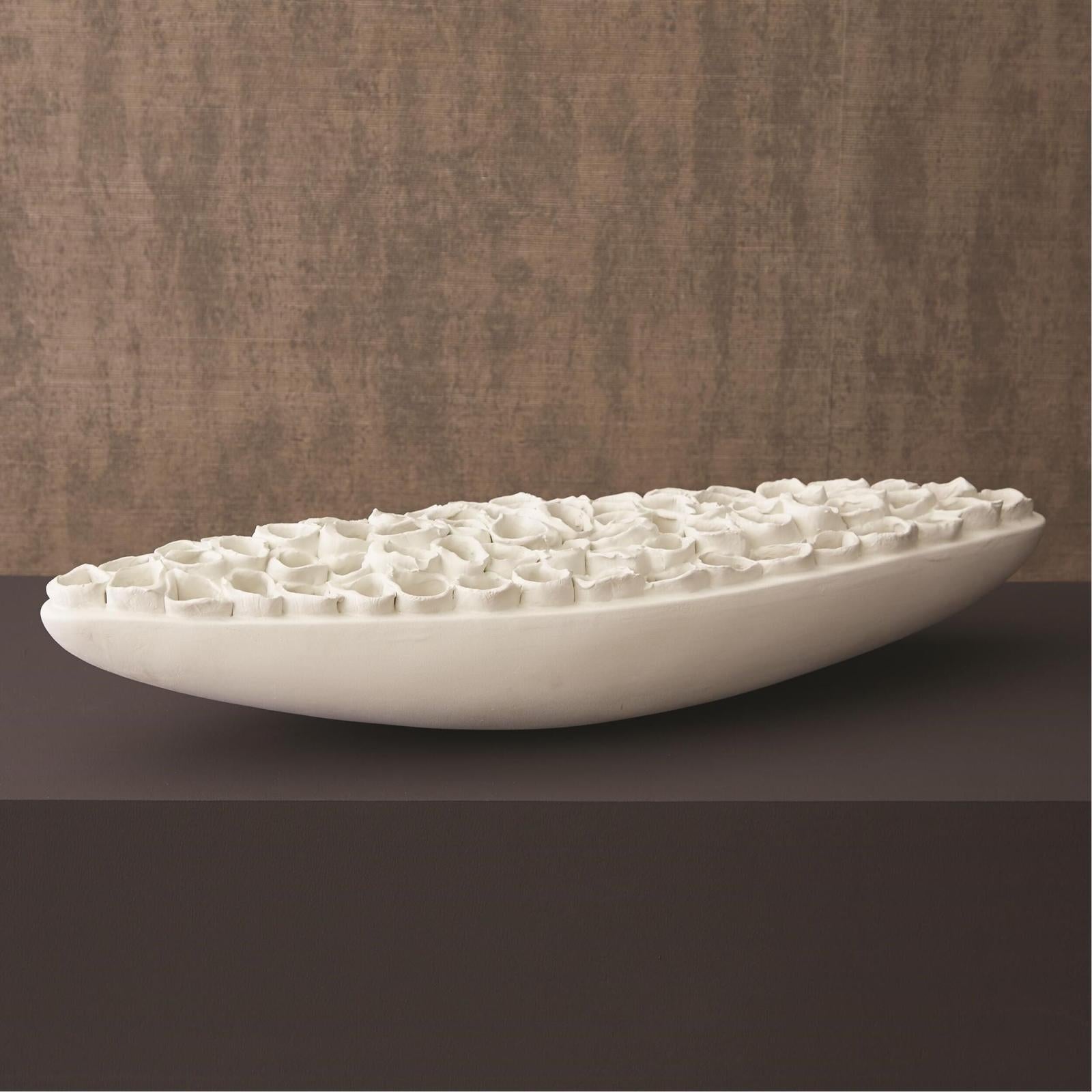 Global Views Reef Matte White Centerpiece