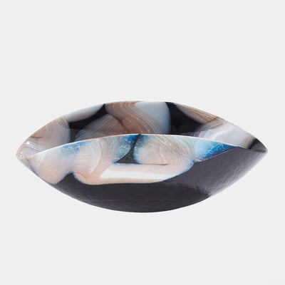 Global Views Swoon Black Beige Bowl and Charger