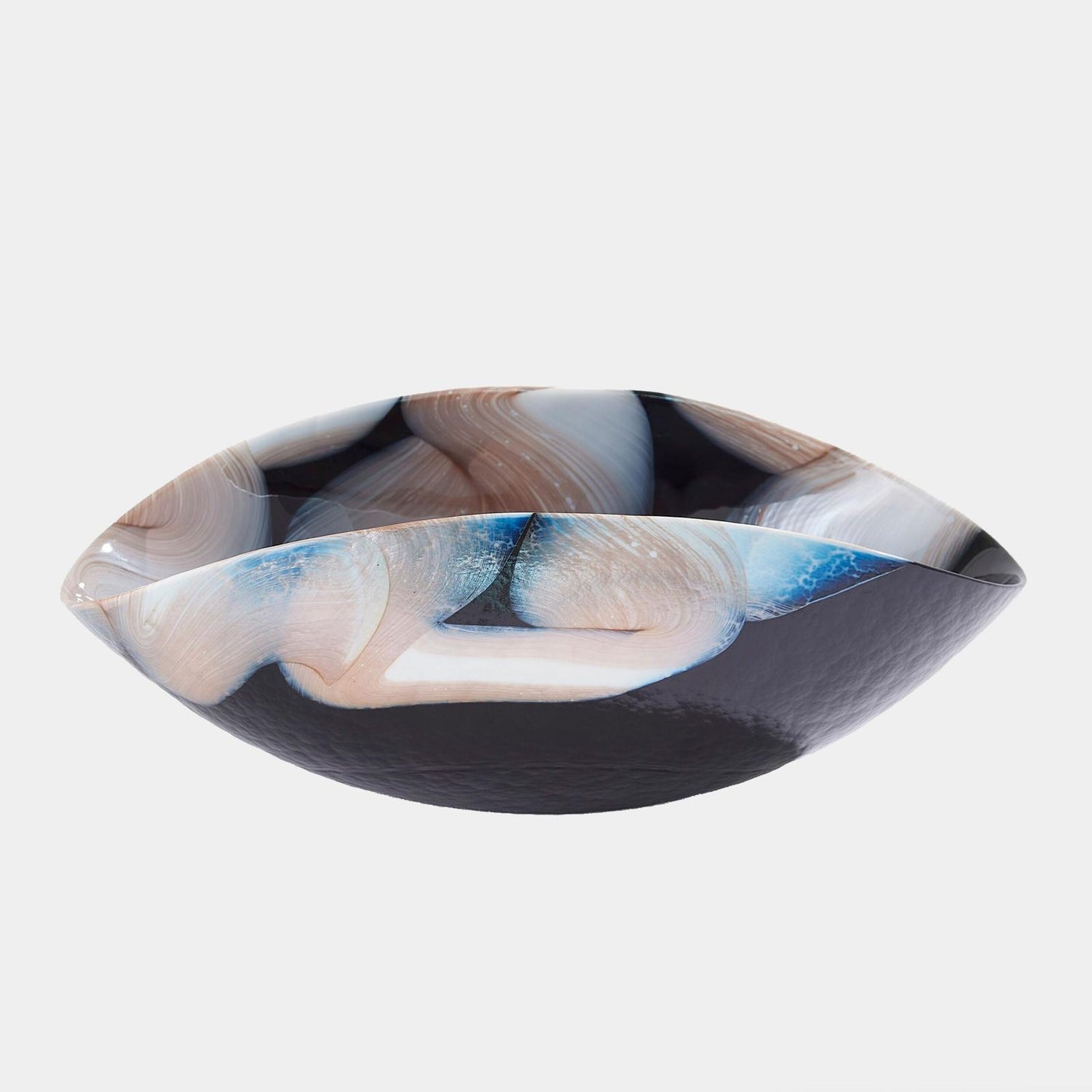 Global Views Swoon Black Beige Bowl and Charger