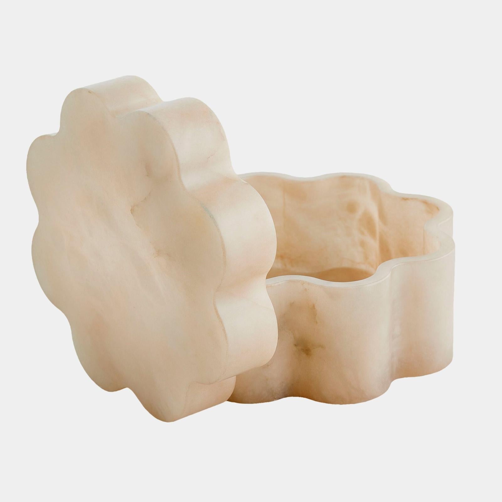 Global Views Cumulus Alabaster Wide Box Cream Clearance