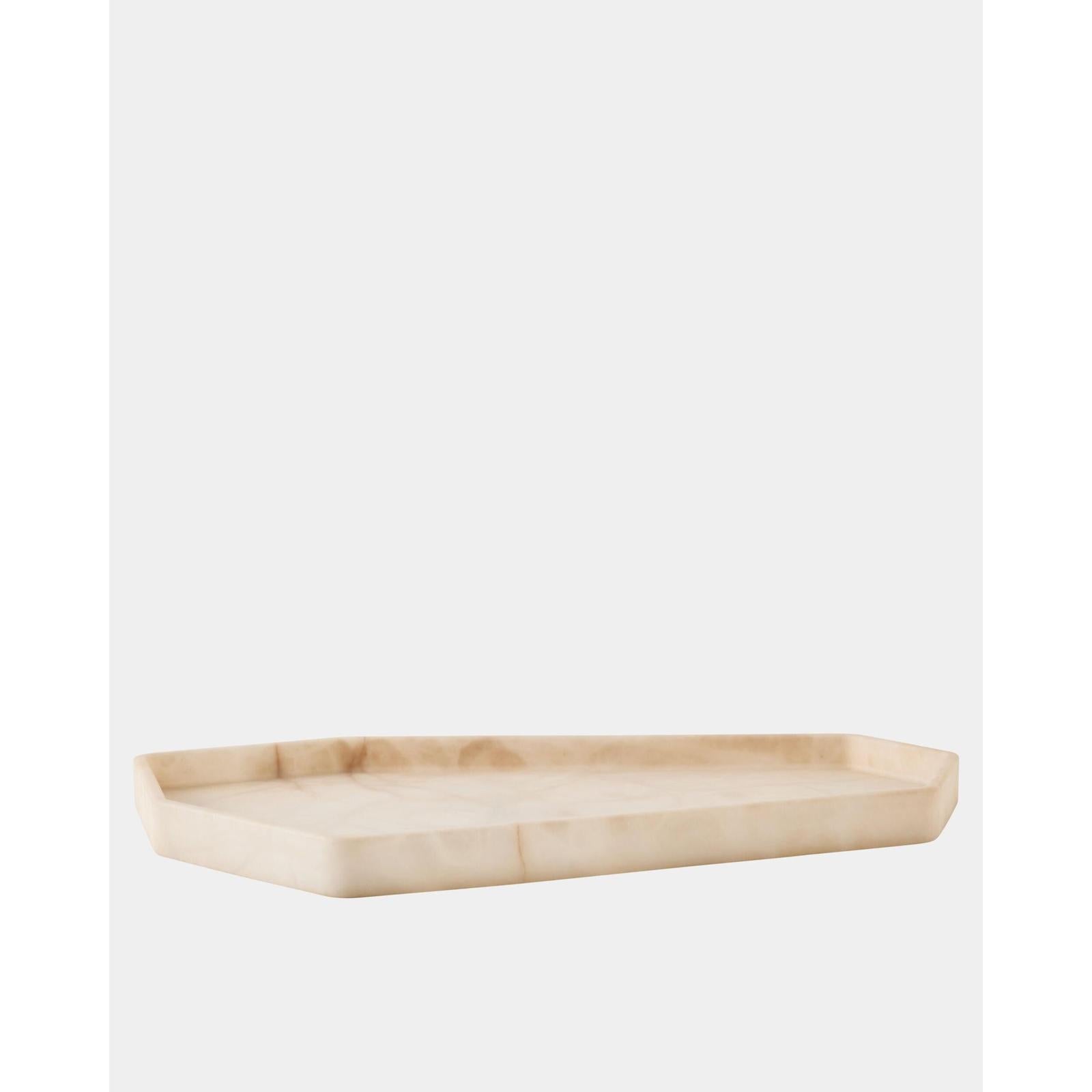 Global Views Polygon Tray Alabaster