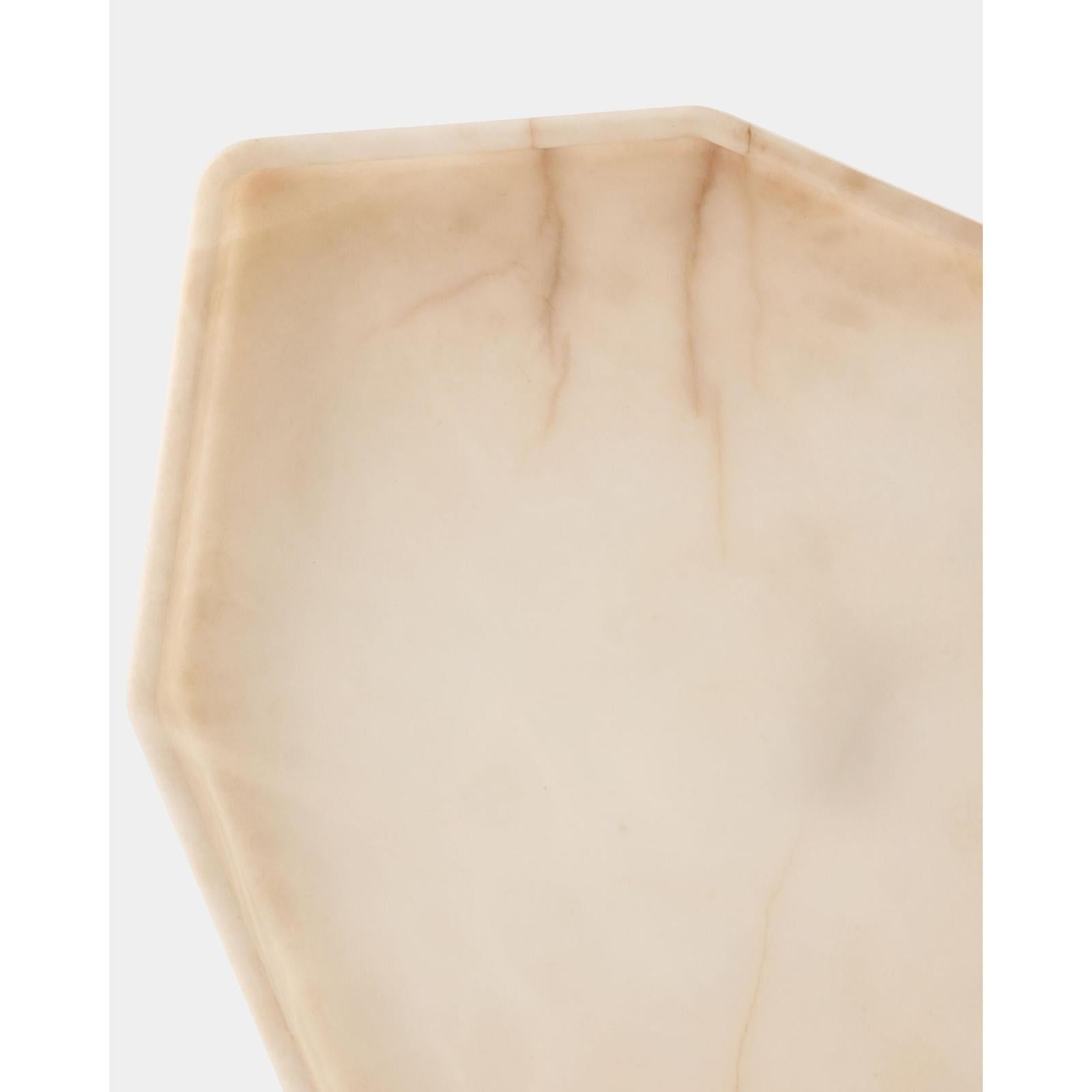Global Views Polygon Tray Alabaster