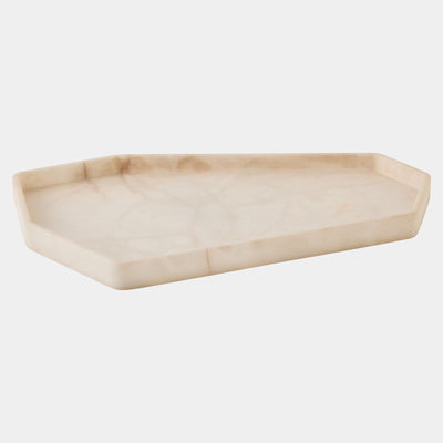 Global Views Polygon Tray Alabaster