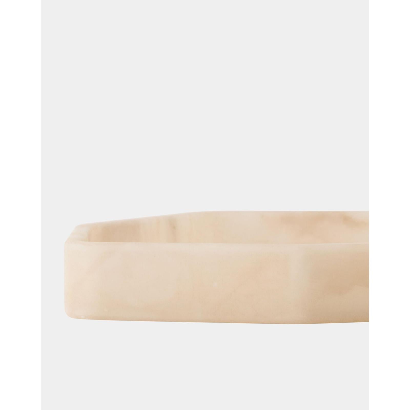 Global Views Polygon Tray Alabaster