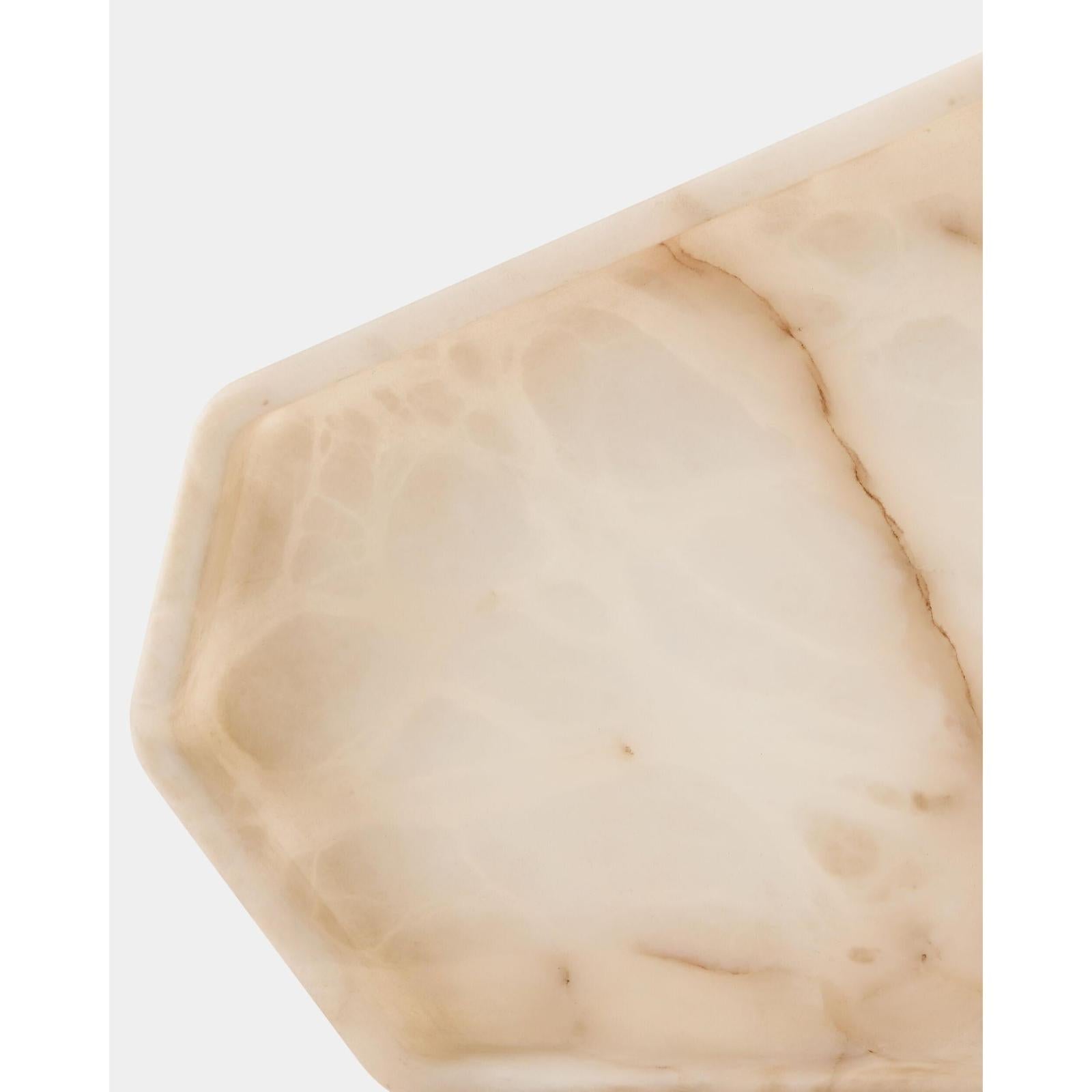 Global Views Polygon Tray Alabaster