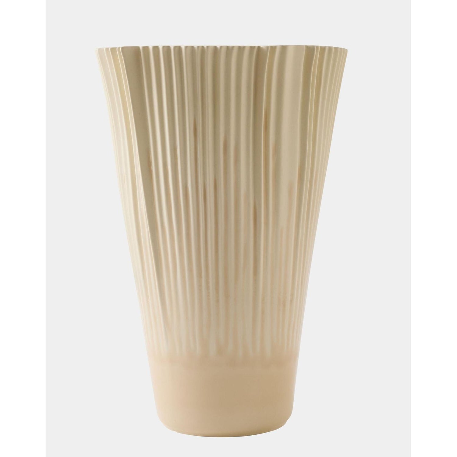Global Views Pleated Vase Drip Cream