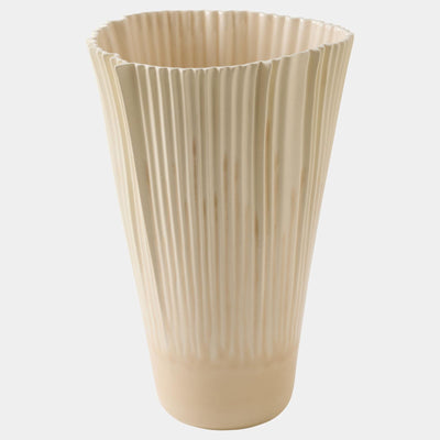 Global Views Pleated Vase Drip Cream