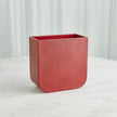 Global Views Radius Edge Leather Desk Accessories - Deep Red