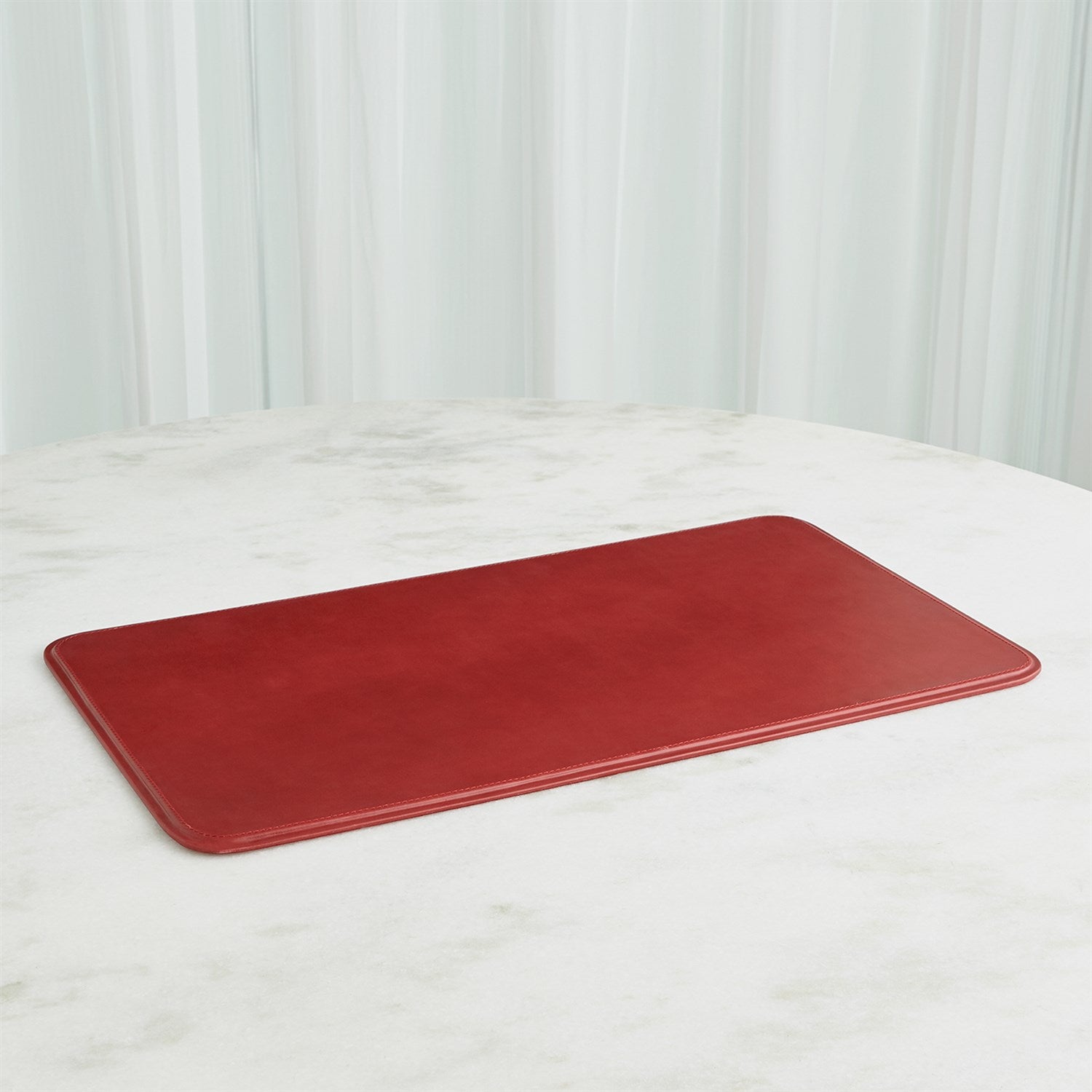 Global Views Radius Edge Leather Desk Accessories - Deep Red