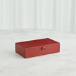 Global Views Deep Red Marbled Leather D Ring Box