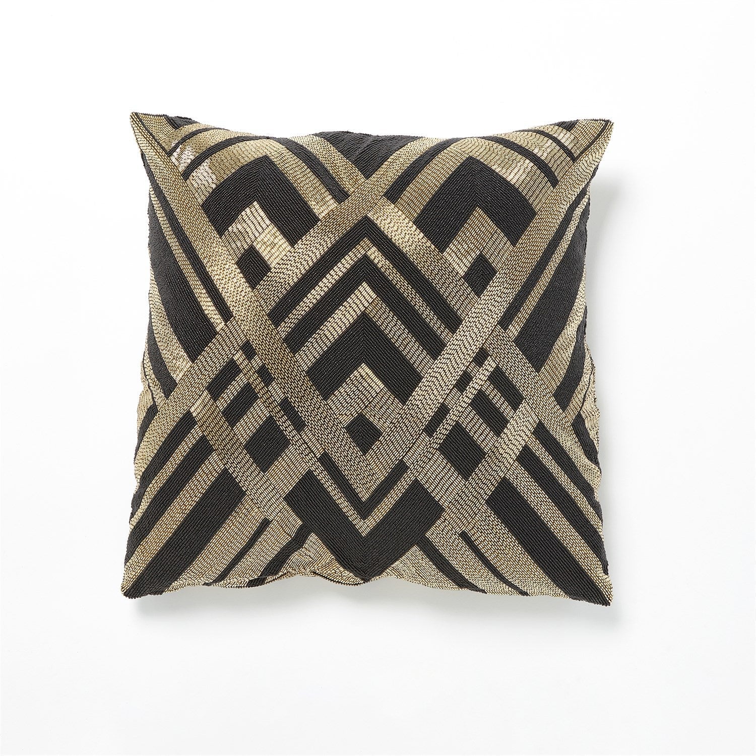Global Views Black Gold Woven Lines Pillow DSC