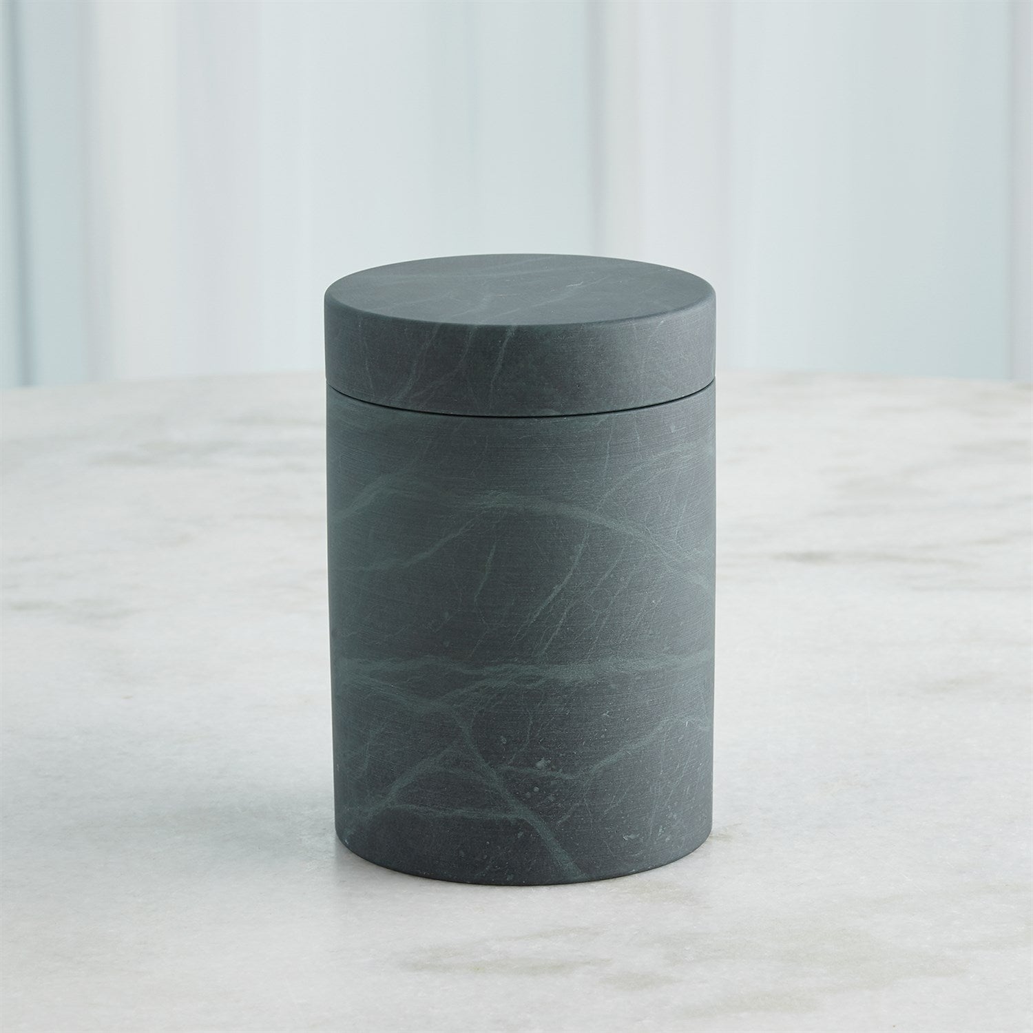 Global Views Black Green Cilindro Alabaster Box