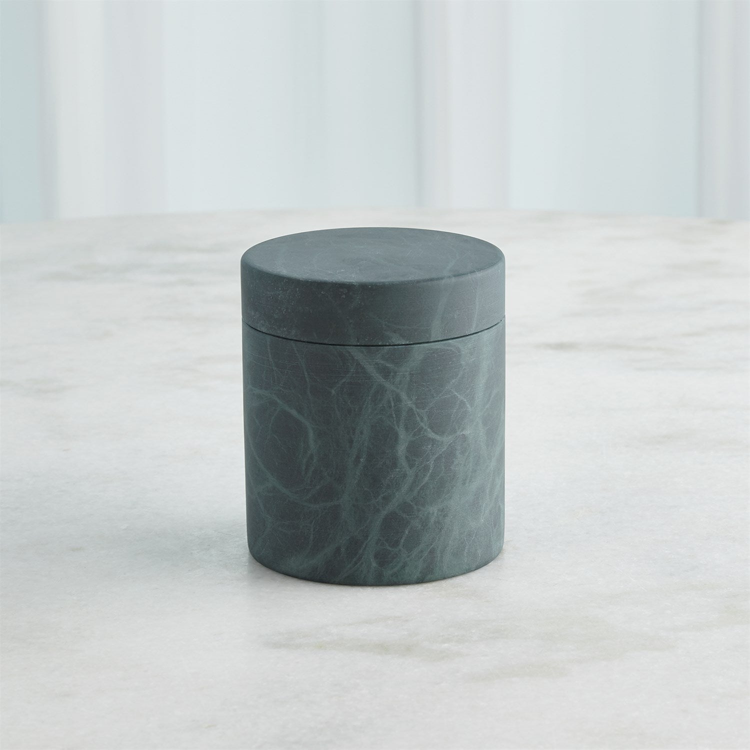 Global Views Black Green Cilindro Alabaster Box