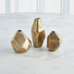 Global Views Antique Brass Geo Vases