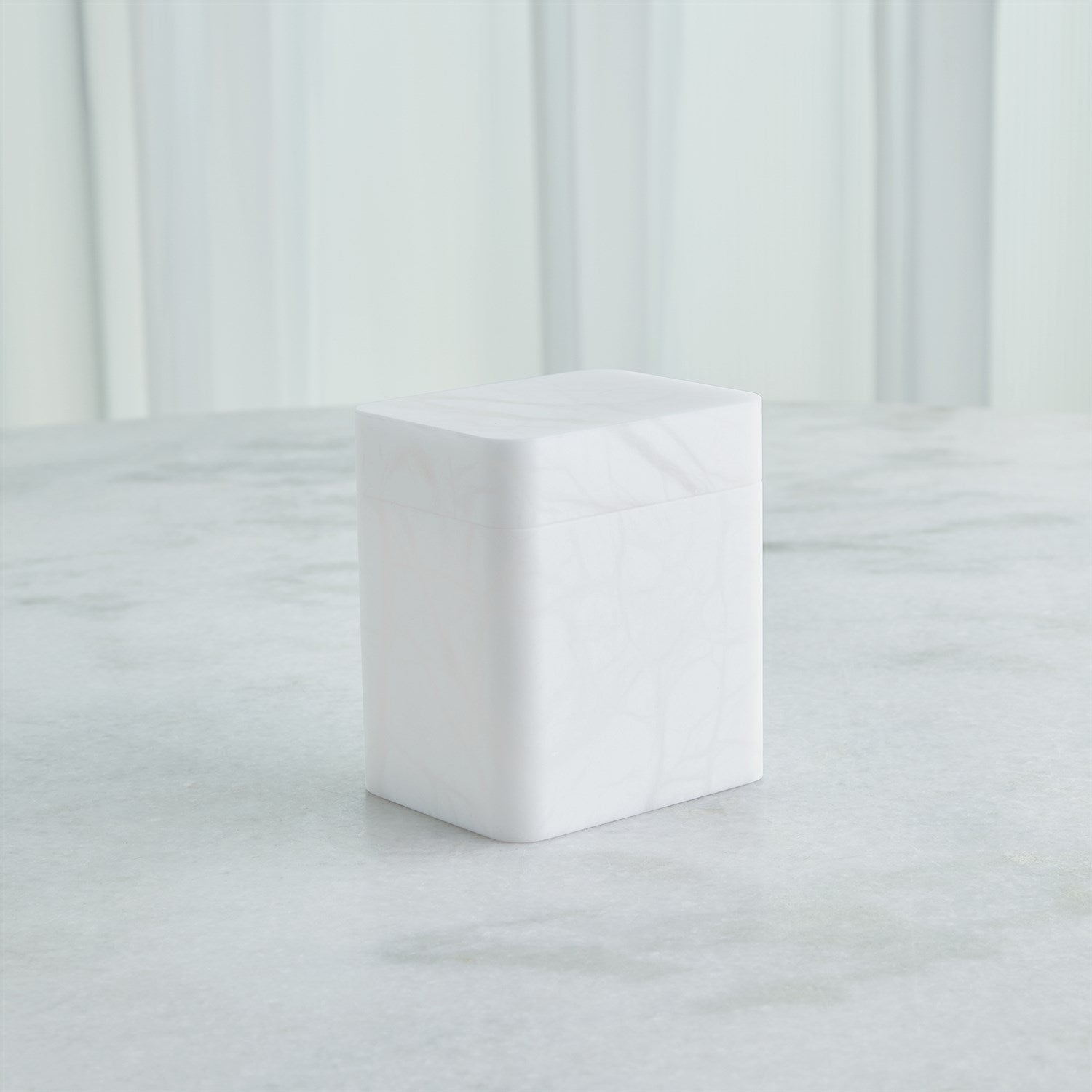 Global Views White Raggio Alabaster Box