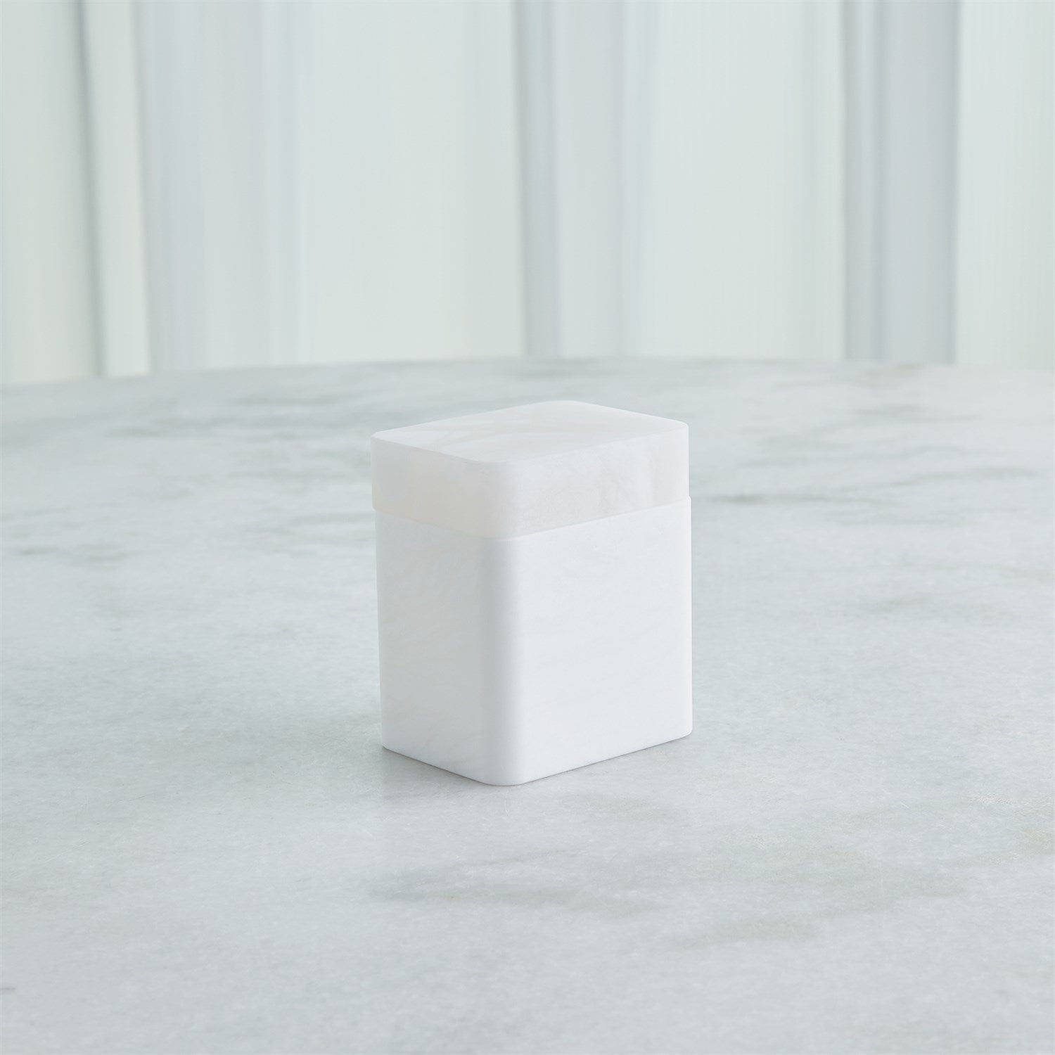 Global Views White Raggio Alabaster Box