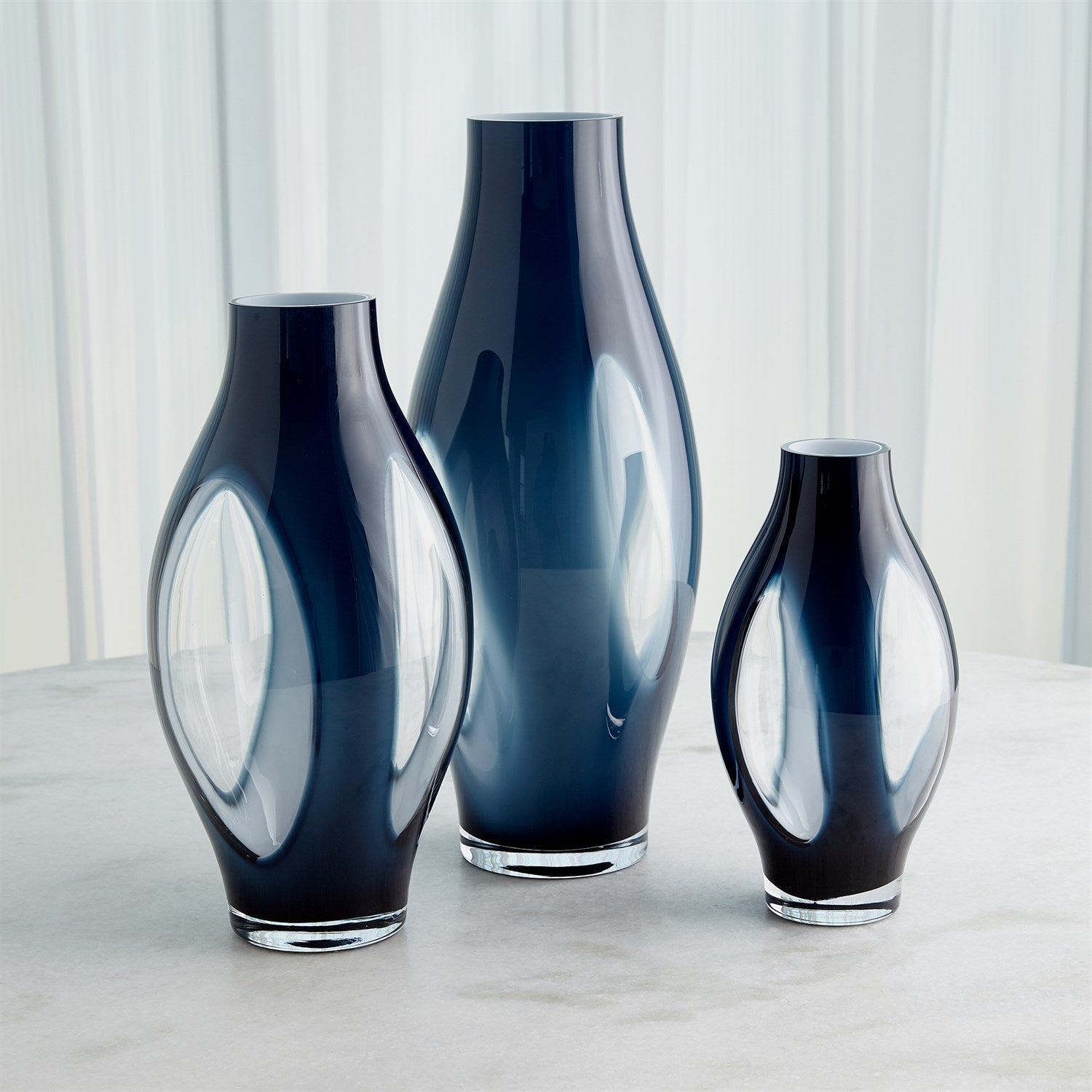 Global Views Night Blue Fly Through Vase