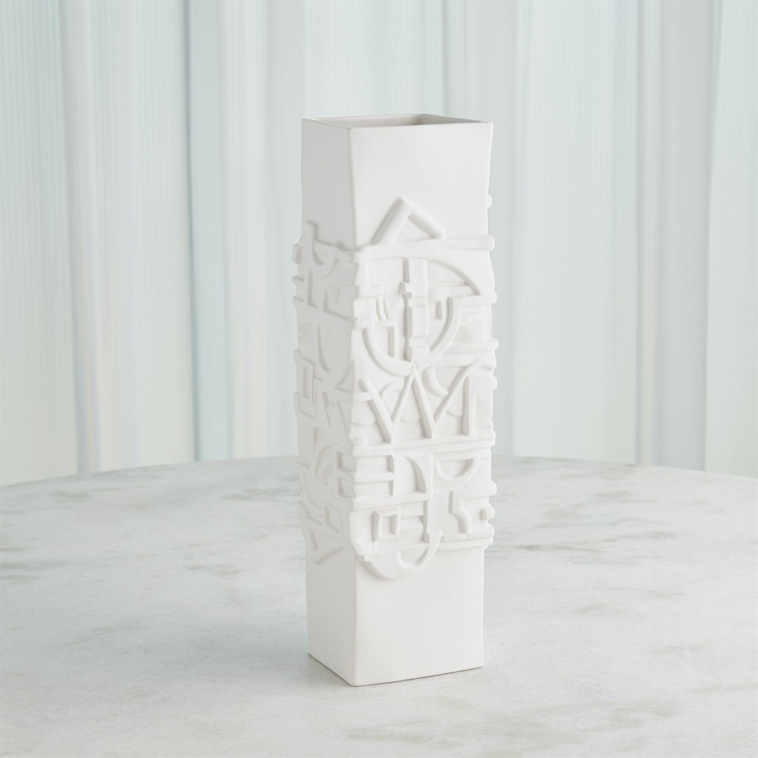 Global Views Matte White Totem Vase DSC