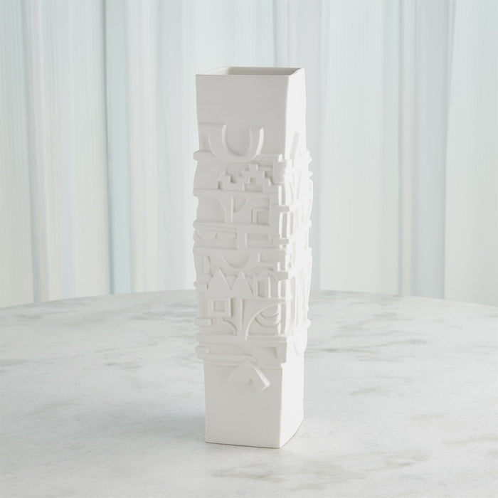 Global Views Totem Vase - Matte White