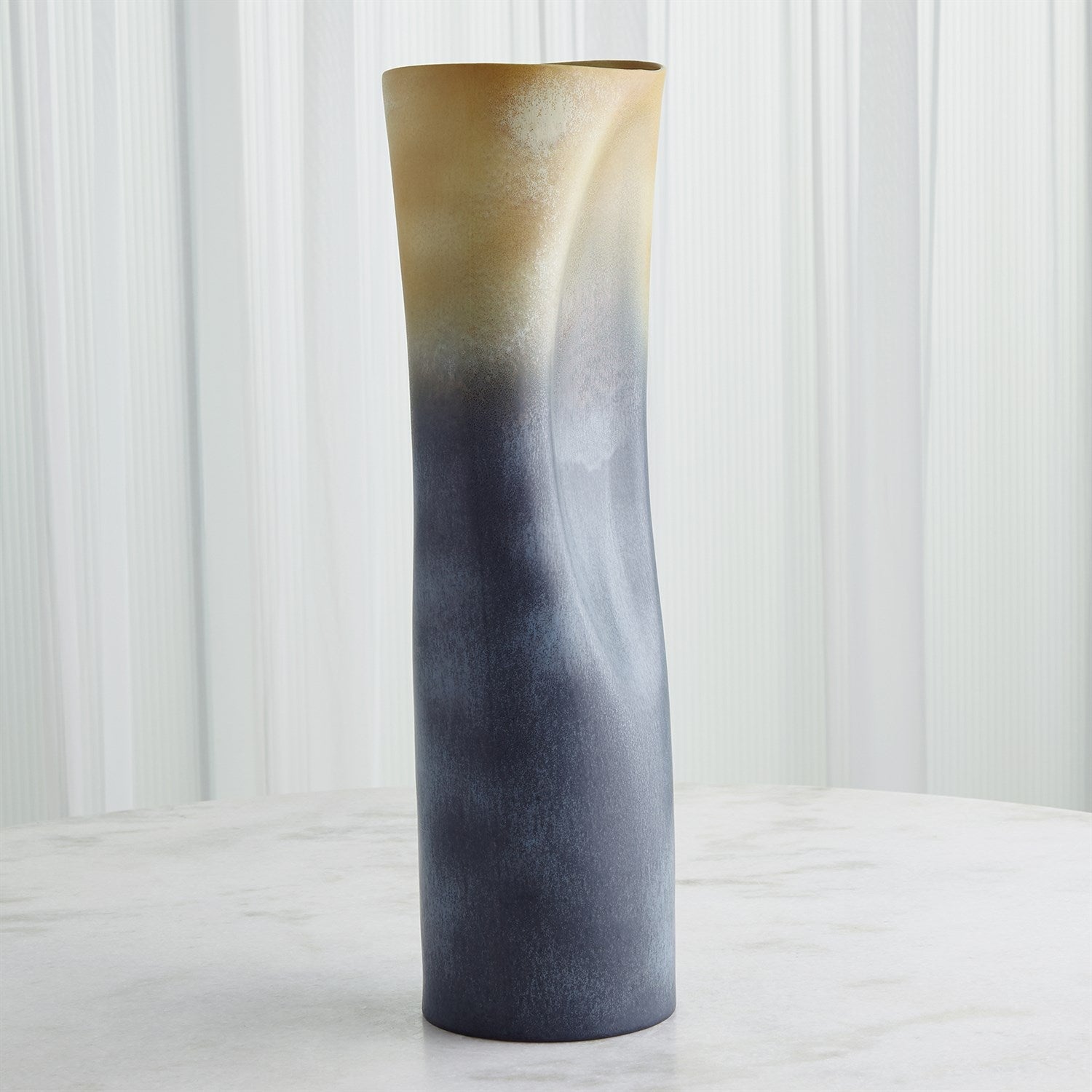 Global Views Grey Yellow Indent Vase & Bowl