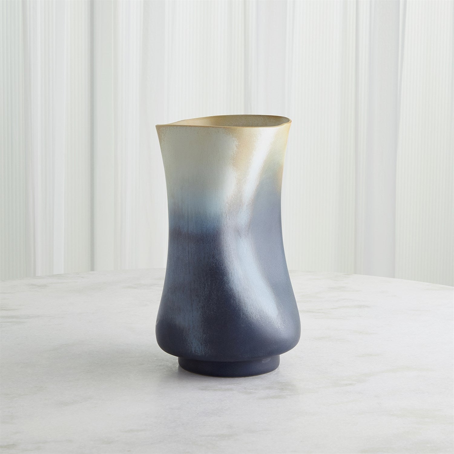 Global Views Grey Yellow Indent Vase & Bowl