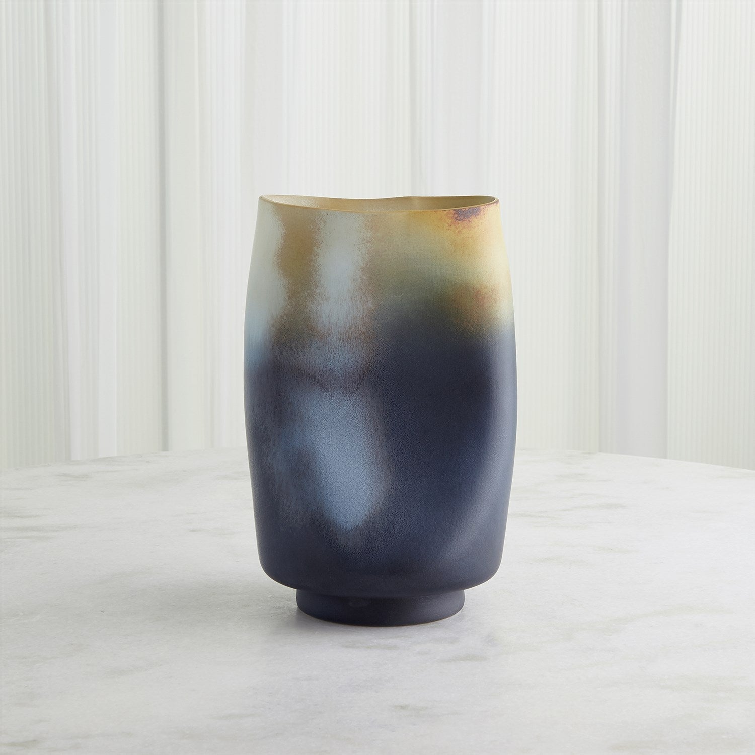 Global Views Grey Yellow Indent Vase & Bowl