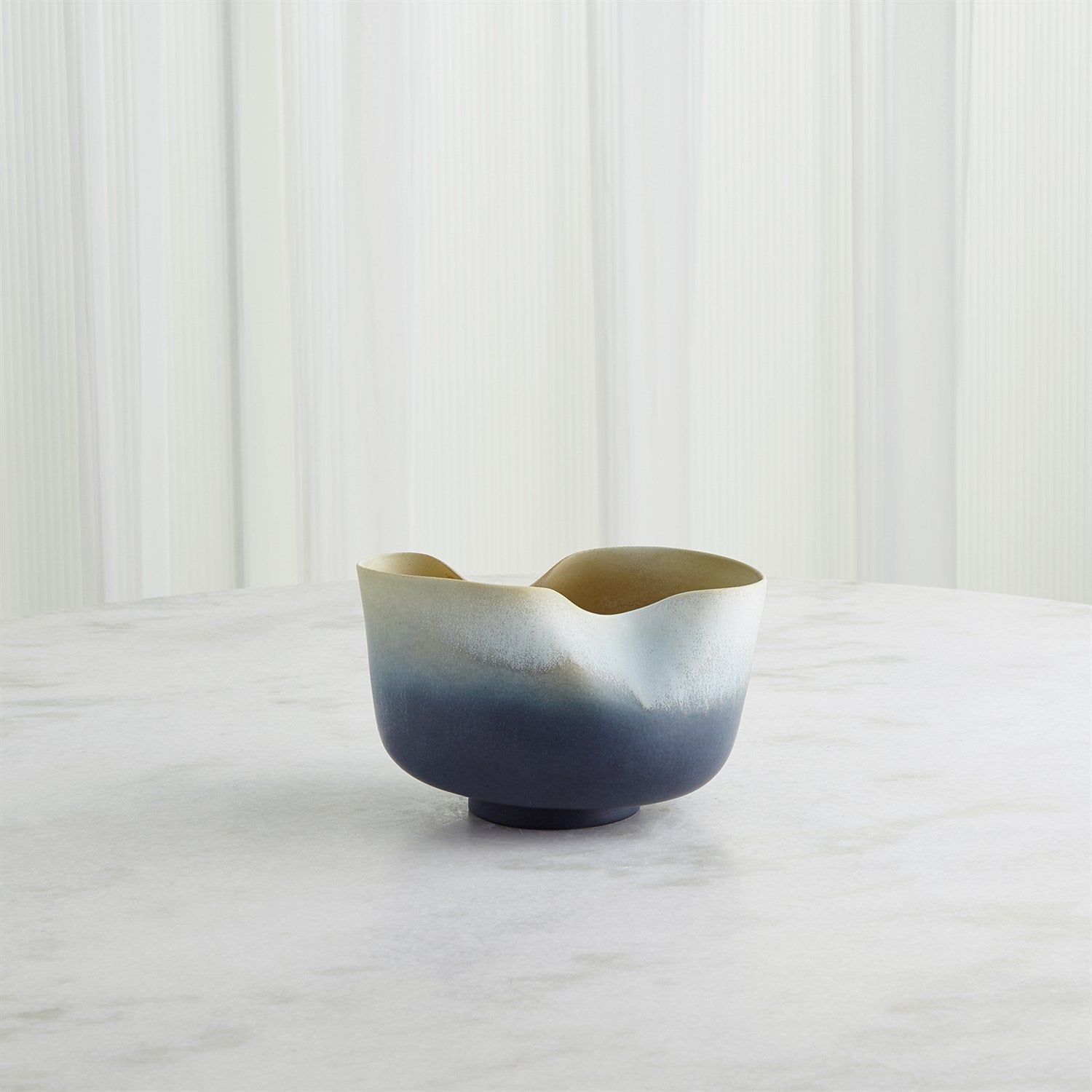 Global Views Grey Yellow Indent Vase & Bowl