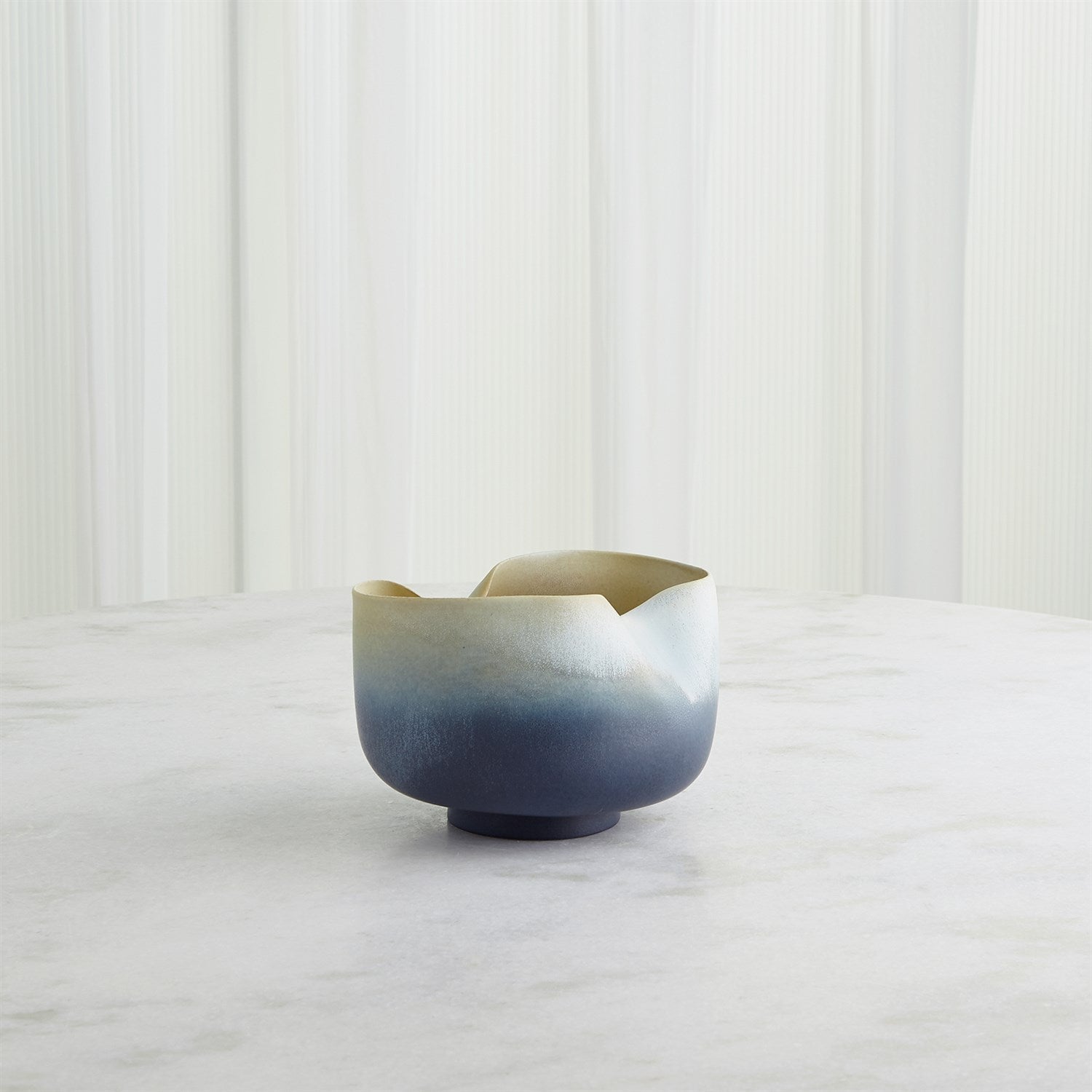 Global Views Grey Yellow Indent Vase & Bowl