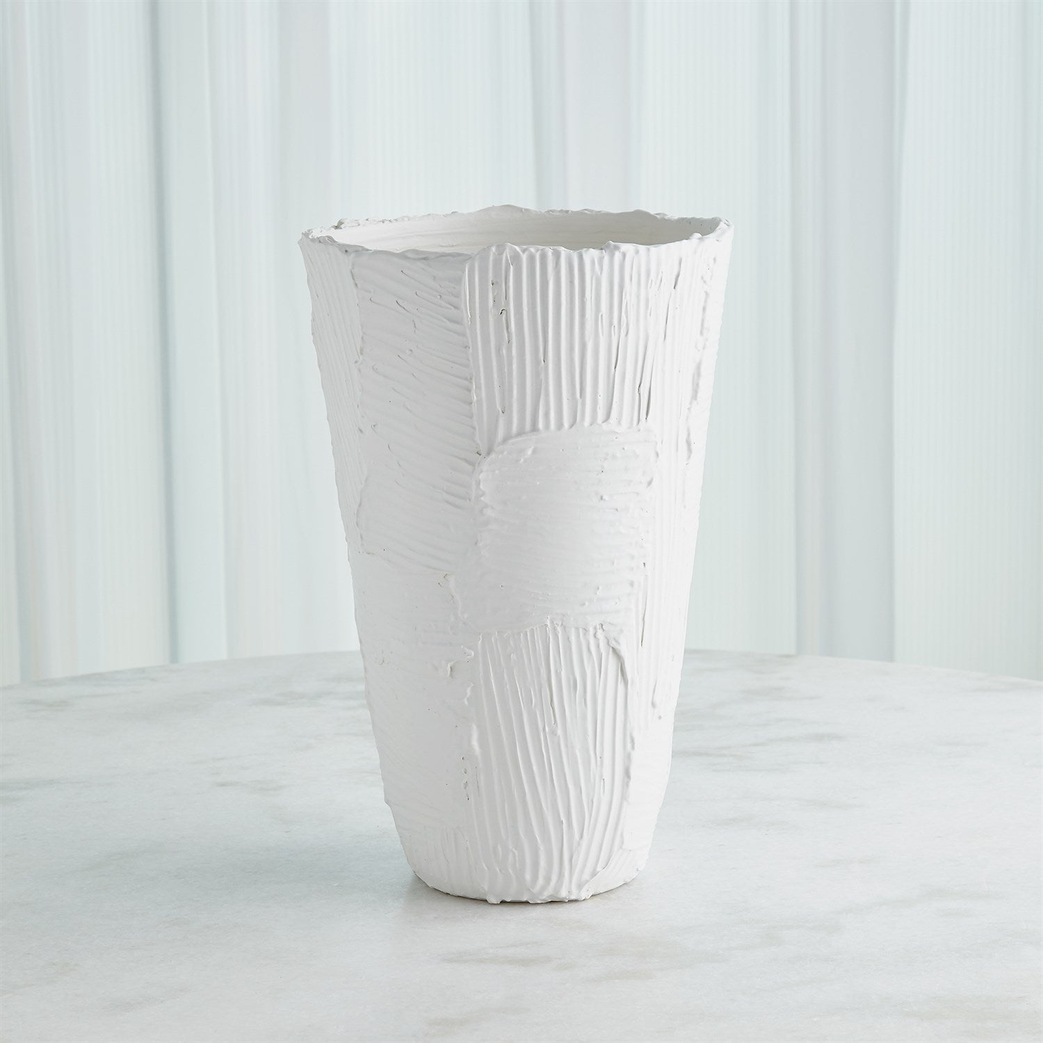 Global Views Matte White Chip Bowl & Vases