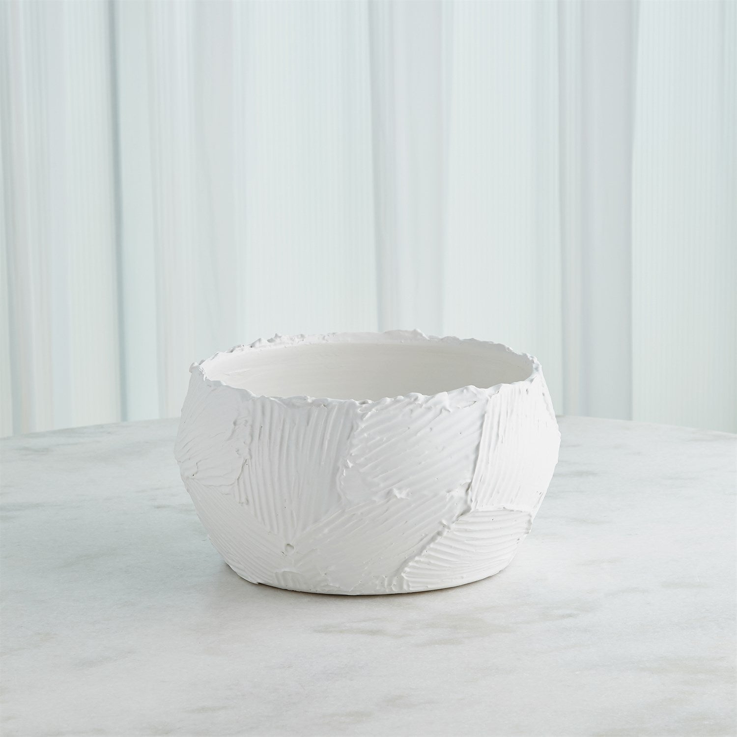 Global Views Matte White Chip Bowl & Vases