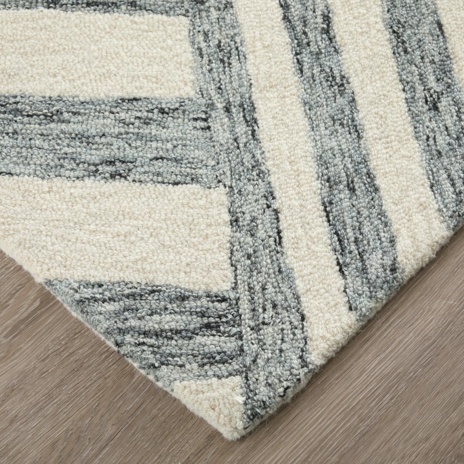 Feizy Wallace 8A42F Modern Geometric Rug in Gray/Ivory