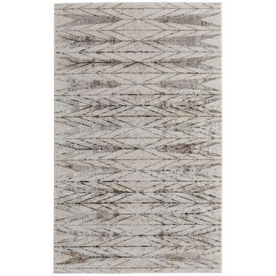 Feizy Vancouver 39NTF Modern Geometric Rug in Ivory/Tan/Brown
