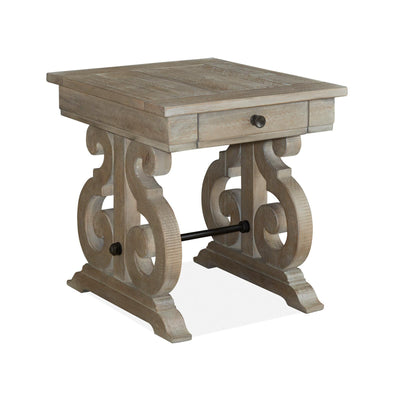 Magnussen Home Tinley Park Dove Tail Grey Rectangular End Table