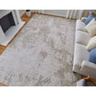 Feizy Prasad 39NAF Modern Abstract in Ivory/Taupe/Silver