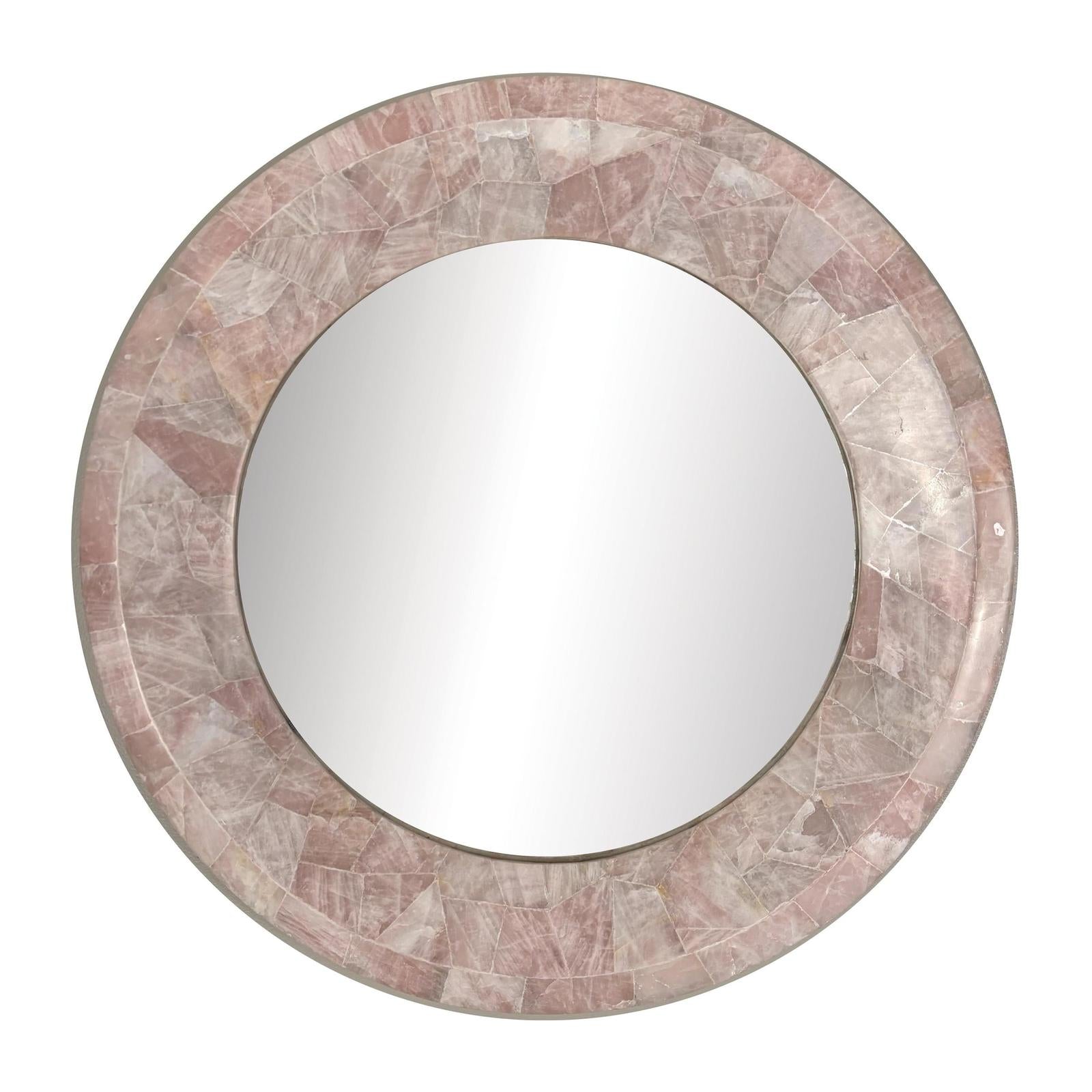 Ambella Coralie Pink Quartz Round Mirror