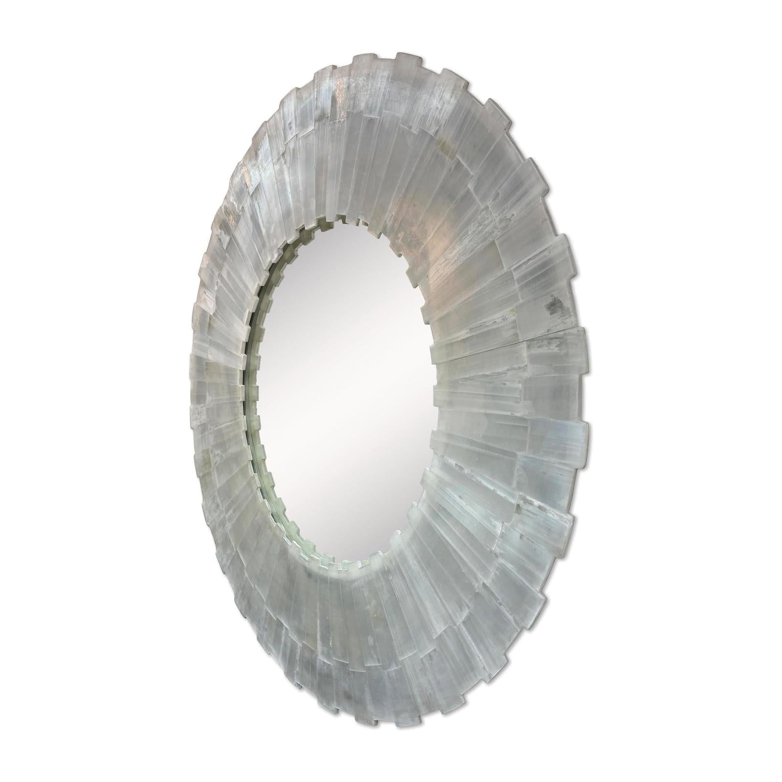 Ambella Selenite Round Mirror