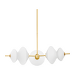 Hudson Valley Lighting Barrow 3 Light 60 inch Aged Brass Chandelier Ceiling Light