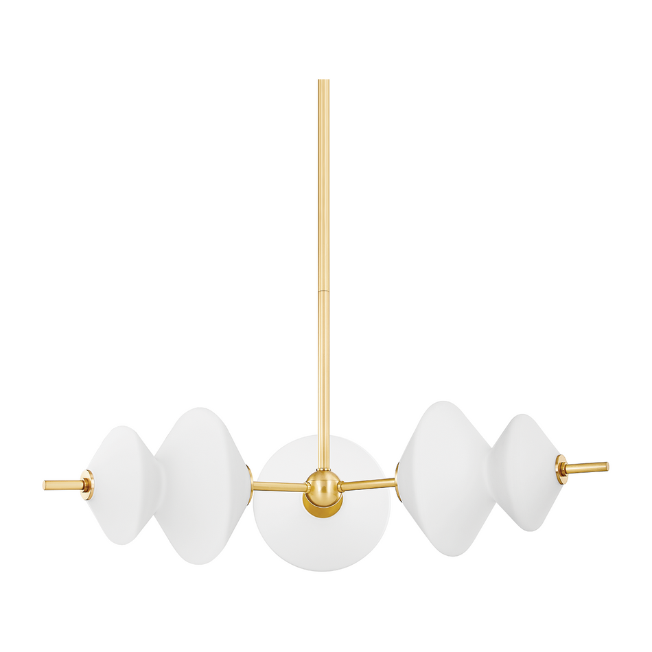 Hudson Valley Lighting Barrow 3 Light 60 inch Aged Brass Chandelier Ceiling Light