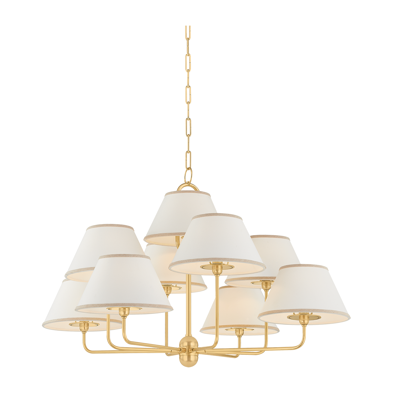 Hudson Valley Lighting Durland 9 Light Aged Brass Chandelier Ceiling Light