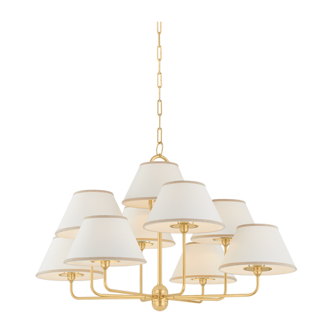 Hudson Valley Lighting Durland 9 Light Aged Brass Chandelier Ceiling Light