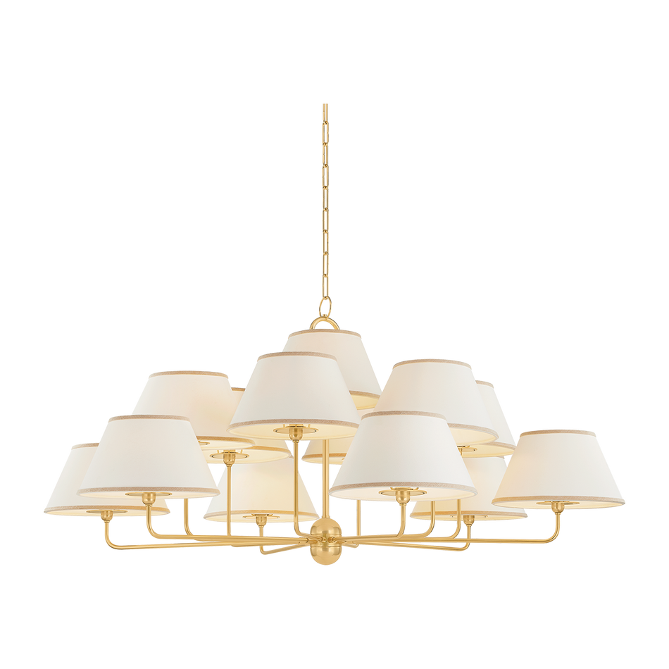 Hudson Valley Lighting Durland 13 Light Aged Brass Chandelier Ceiling Light