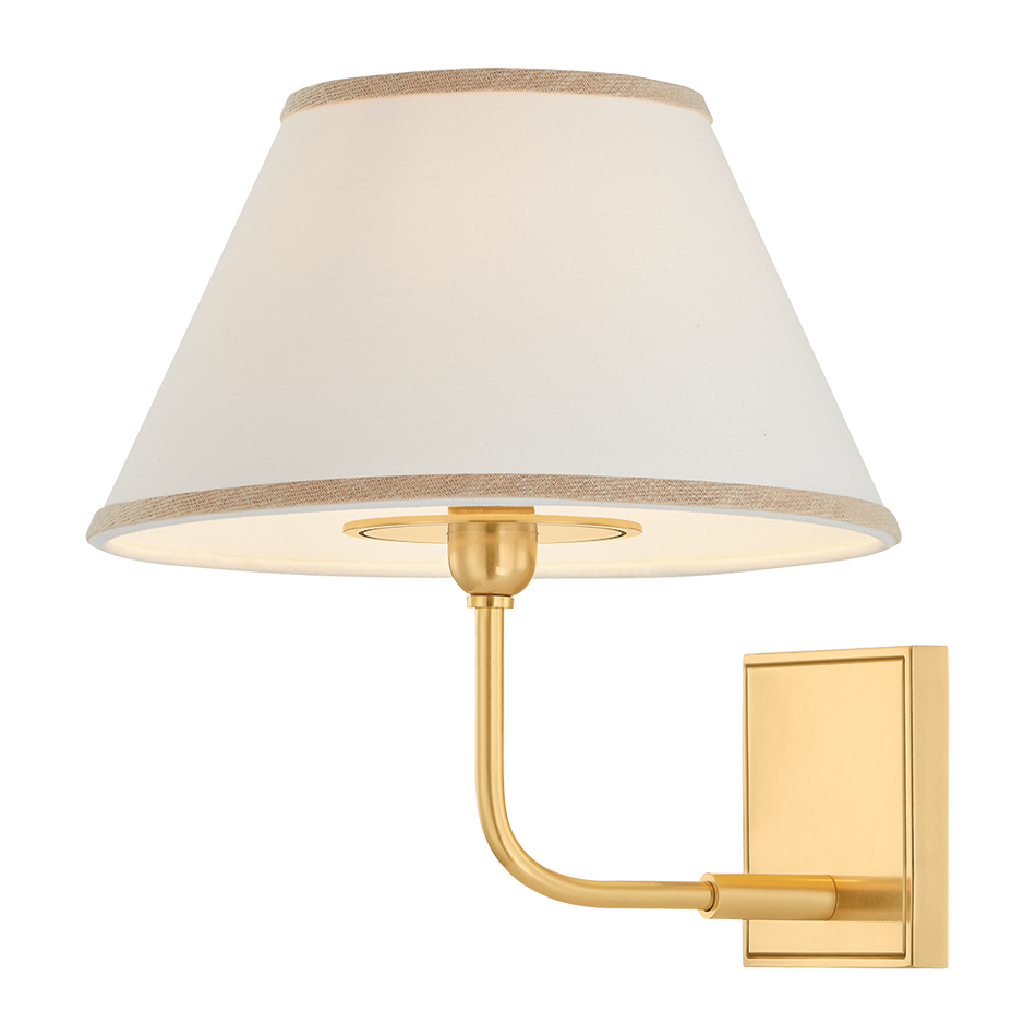 Hudson Valley Lighting Durland 1 Light Aged Brass Wall Sconce Wall Light