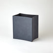 Global Views Folded Leather Wastebasket