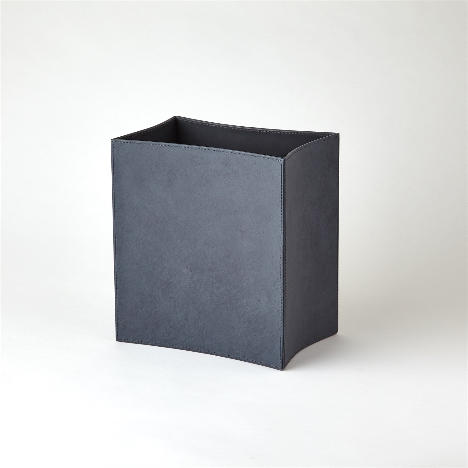 Global Views Folded Leather Wastebasket