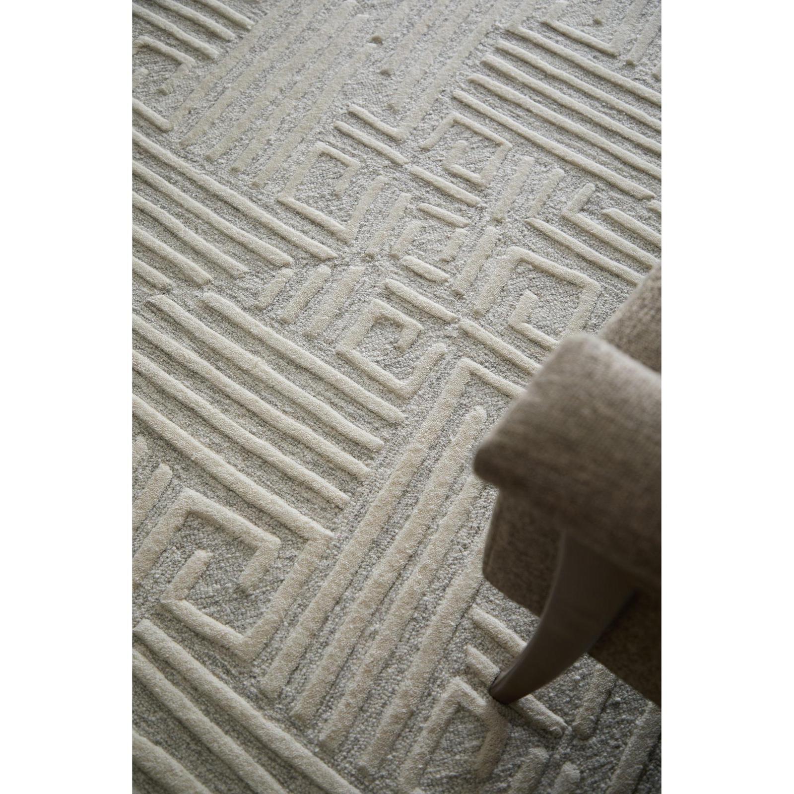 Feizy Enzo 8737F Transitional Geometric Rug in Tan/Ivory