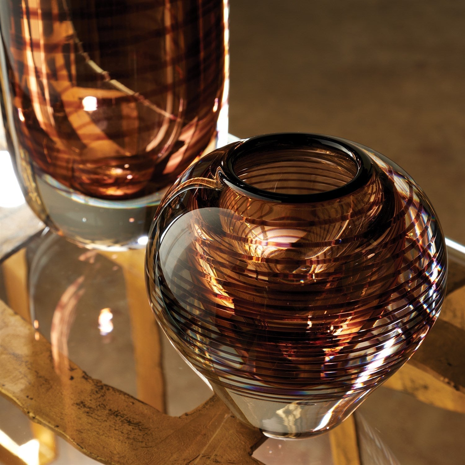 Global Views Amber Spiraled Vase