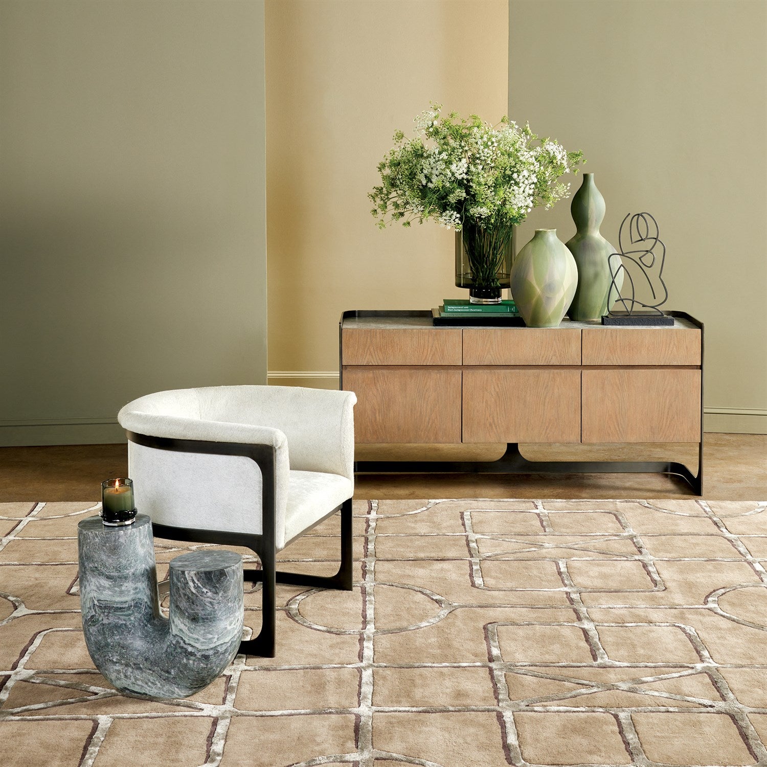 Global Views Marble Tube Table