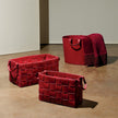 Global Views Deep Red Soft Woven Leather Basket Clearance