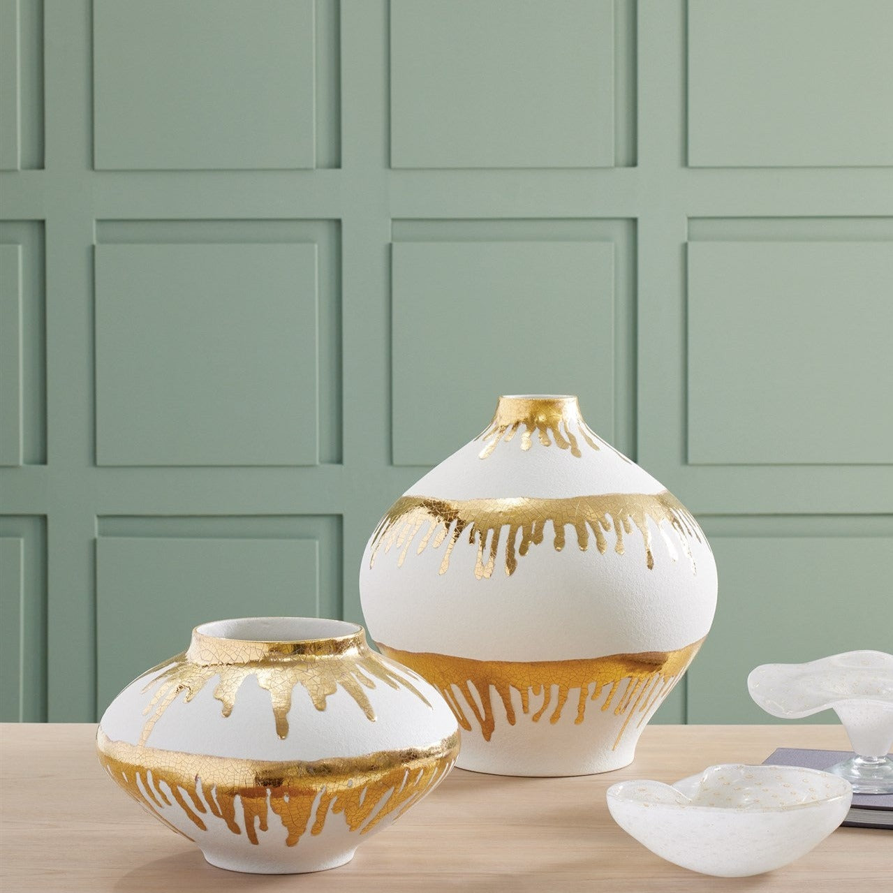 Global Views Gold Drips Nuove Vase