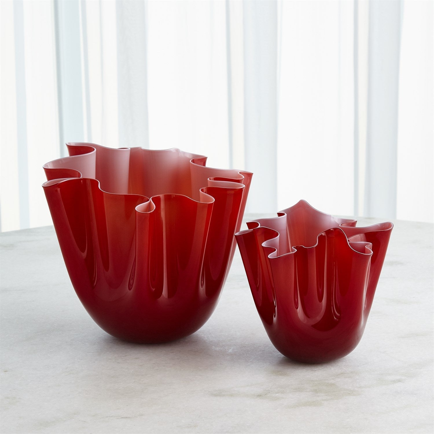 Global Views Deep Red Handkerchief Vase